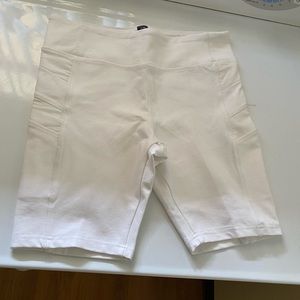 White biker shorts